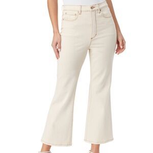 Gloria Vanderbilt Christian Siriano Chrissie Cropped Flare Jeans Beige Size 6 28
